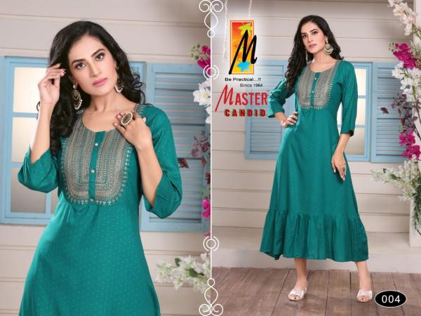 Master Candid Rayon Designer Flair Kurtis Collection